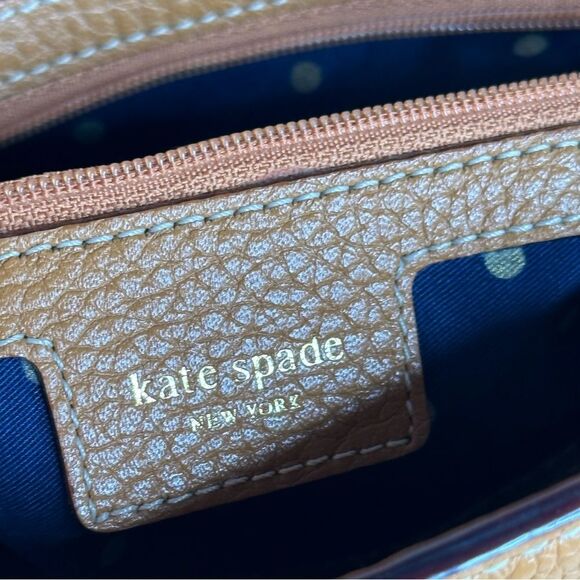 Kate Spade Cognac Pebbled Leather Satchel - Picture 14 of 16